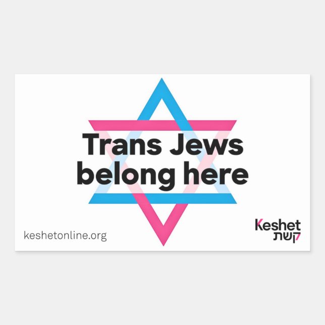 Rectangulaire Trans Jews Belong Here sticker (Devant)