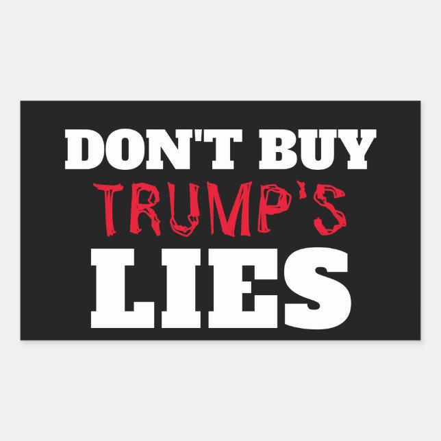 Rectangulaire Trump's Lies Sticker (Devant)