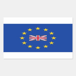 Rectangulaire Union européenne Royaume-Uni Sticker rectangle