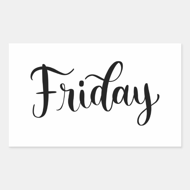 Rectangulaire Vendredi - Calligraphie / Sticker à lettres (Devant)