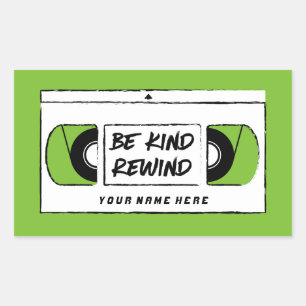 Rectangulaire VHS Be Kind Rewind Novelty Sticker