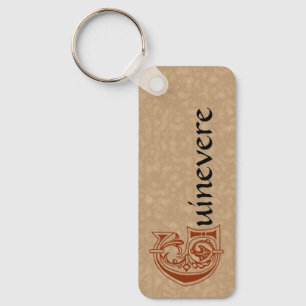 Rectangular Botanical Decorative Capital G Keychain