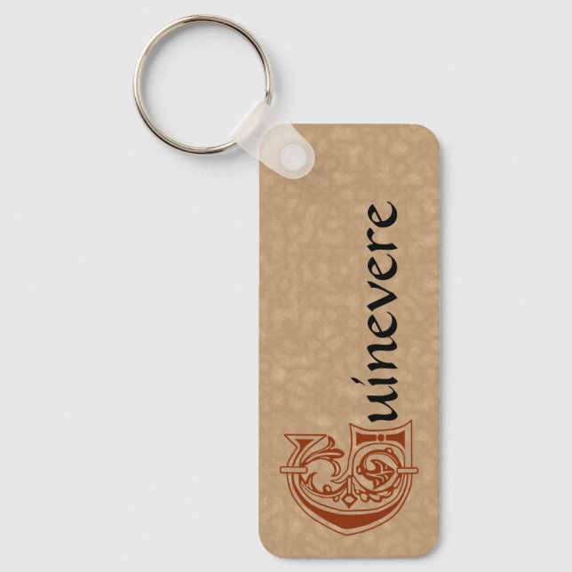 Rectangular Botanical Decorative Capital G Keychain (Front)
