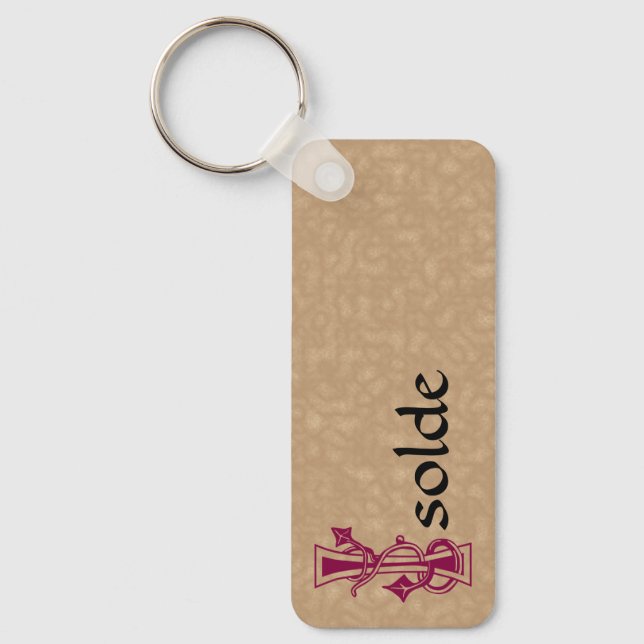 Rectangular Botanical Decorative Capital I Keychain (Front)