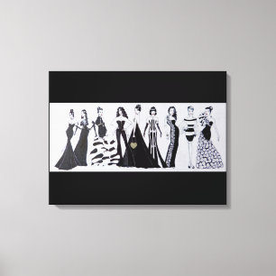 Rectangular canvas Blk & Wht Fashion Print