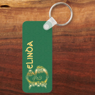 Rectangular Celtic Knot Decorative Capital B Keychain