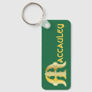 Rectangular Celtic Knot Decorative Capital M Keychain