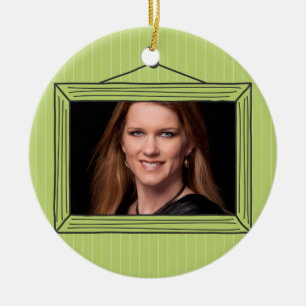 Rectangular handdrawn picture frame ceramic ornament