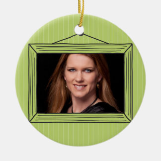 Rectangular handdrawn picture frame ceramic ornament