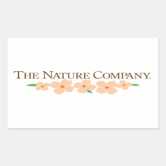 Rectangular logo sticker with flowers