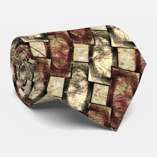 Rectangular pieces carved and spotted, golden red tie
