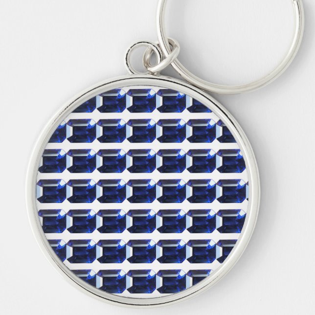 Rectangular Sapphire Blue Keychain (Front)