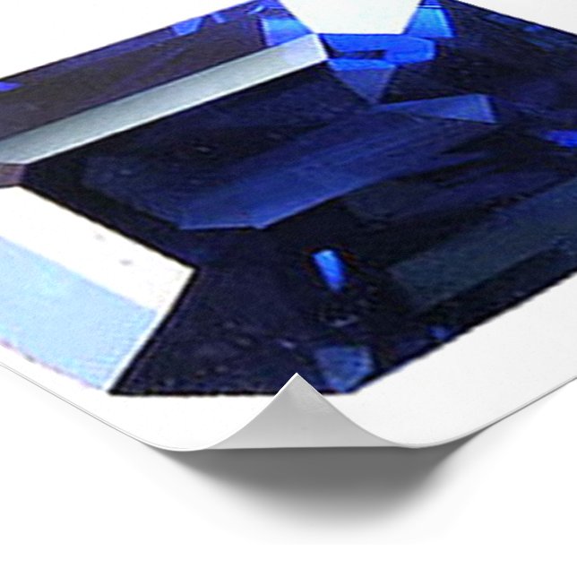 Rectangular Sapphire Blue Poster (Corner)