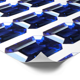 Rectangular Sapphire Blue Poster
