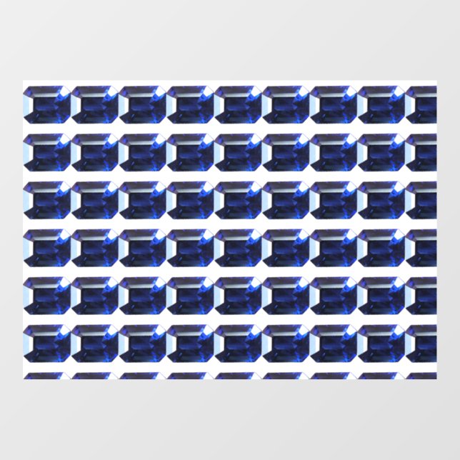 Rectangular Sapphire Blue Window Cling (Sheet)