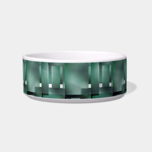 Rectangular shapes in dark and spotted green bowl