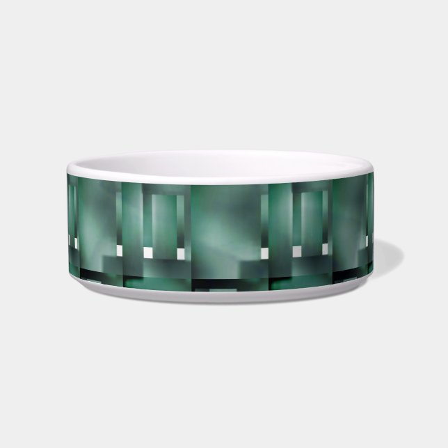 Rectangular shapes in dark and spotted green bowl (Front)