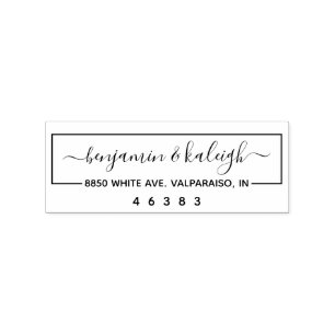 Rectangular Simple Clear Mr And Mrs Rubber Stamp