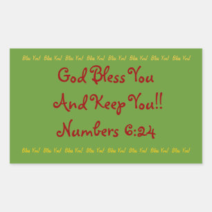 Rectangular sticker "God bless You!"