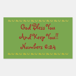 Rectangular sticker "God bless You!"