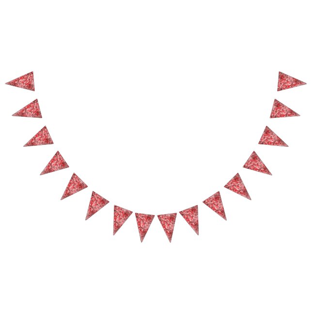 Rectangular textile design with ornate red, white, bunting flags (All)