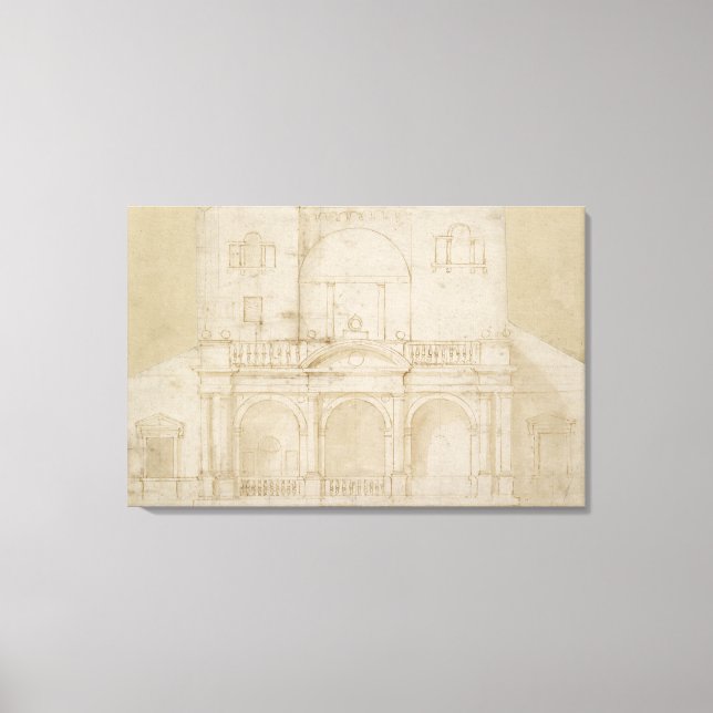 Recto: Architectural Design (Villa Madama) Canvas Print (Front)