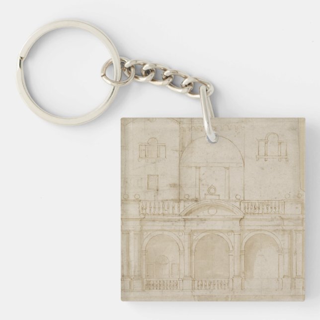 Recto: Architectural Design (Villa Madama) Keychain (Front)