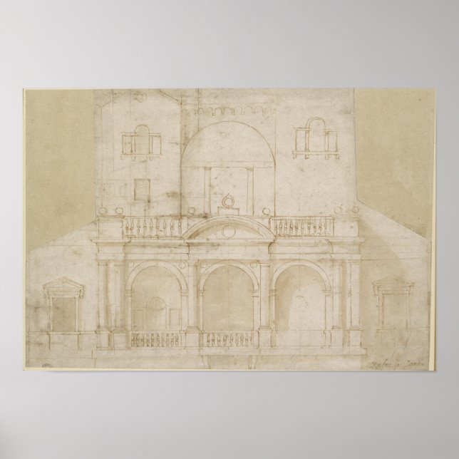 Recto: Architectural Design (Villa Madama) Poster (Front)