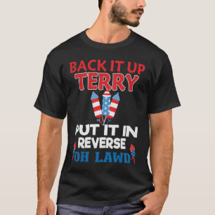 Reculez Terry Chemise Quatre Juillet Drôle T-Shirt