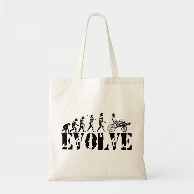 Recumbent Bicycle Evolution Fun Sports Art Tote Bag (Front)