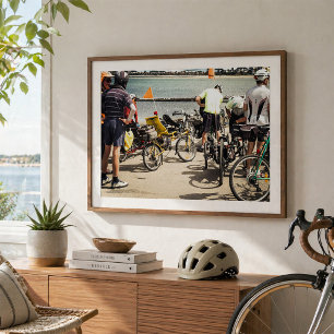 Recumbent Bicycles and Cyclists Gathering Poster