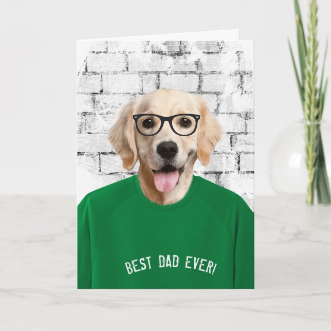 Récupérateur d'or fête des pères en t-shirt Carte (Devant)