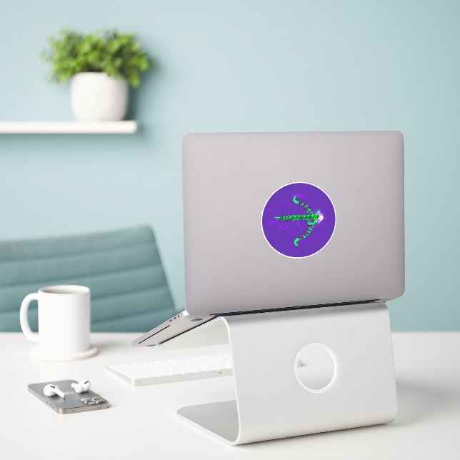 Recurving Nightmares Logo Vinyl Sticker (Laptop On Desk)
