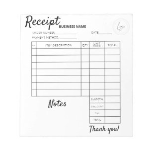 Reçus personnalisés professionnels pour bloc-notes