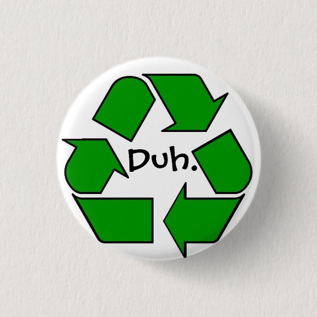recycle 1 inch round button (Front)