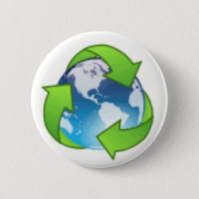Recycle 2 Inch Round Button (Front)