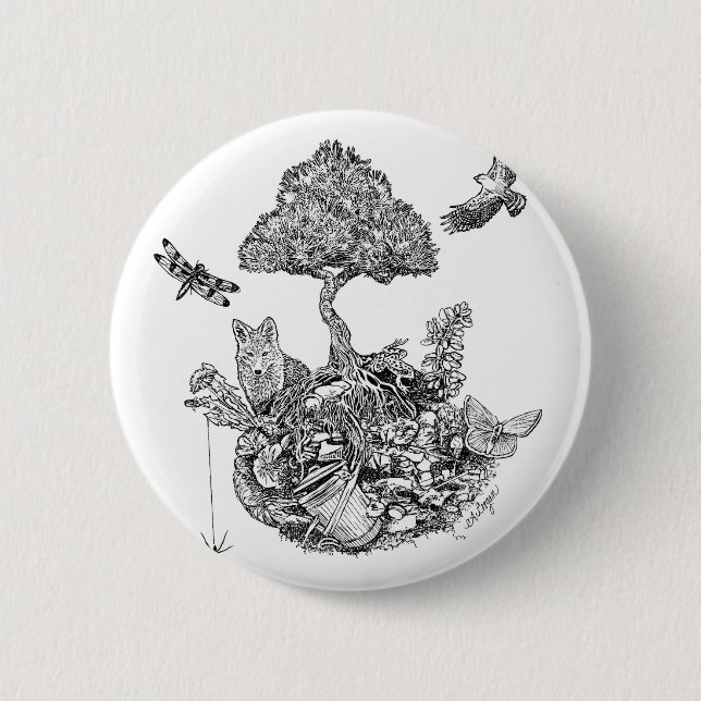 Recycle 2 Inch Round Button (Front)