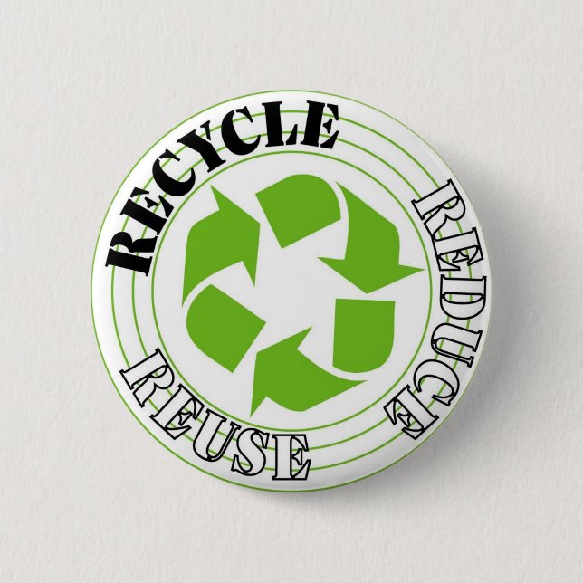 Recycle 2 Inch Round Button (Front)