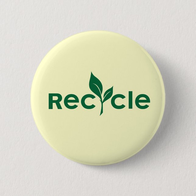 Recycle 2 Inch Round Button (Front)