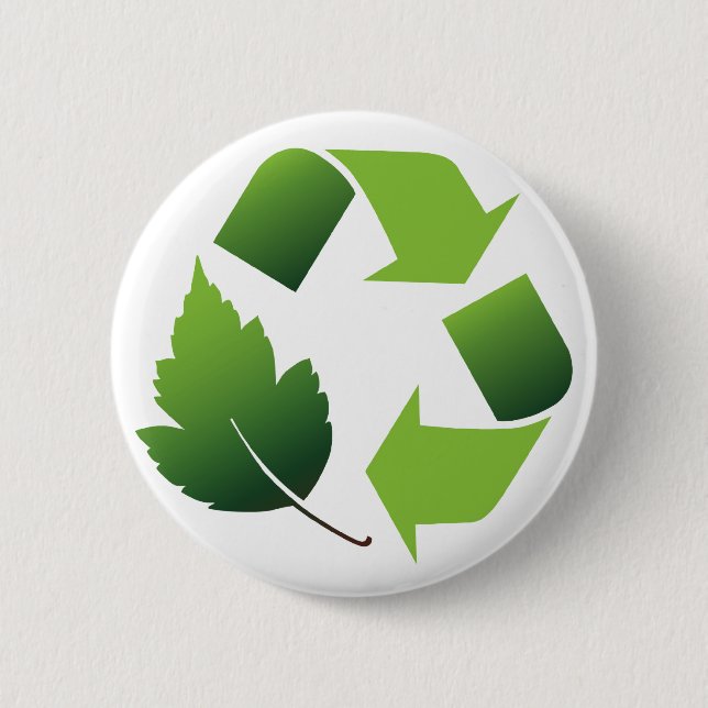 Recycle 2 Inch Round Button (Front)