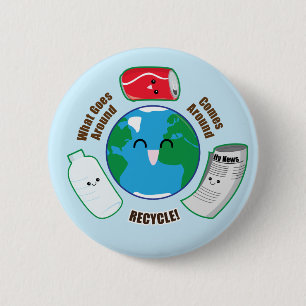 Recycle 2 Inch Round Button