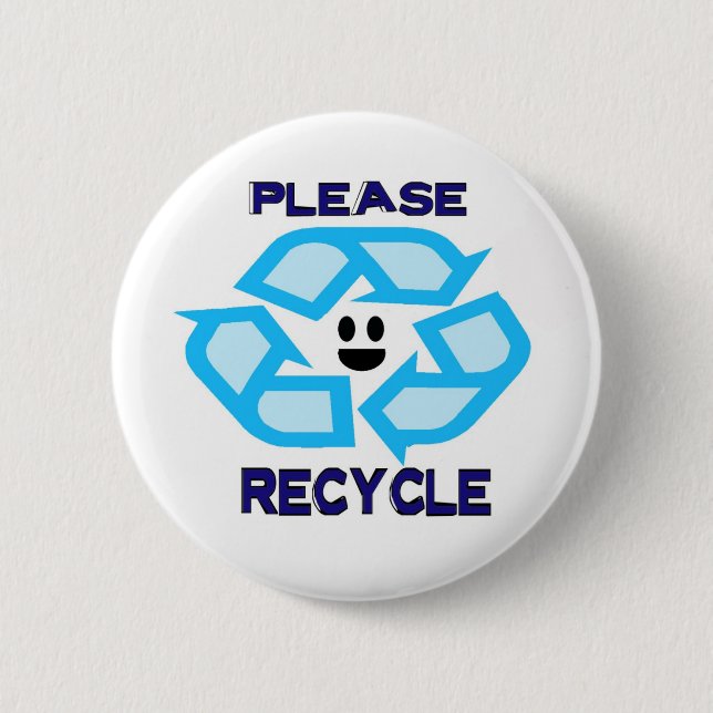 Recycle 2 Inch Round Button (Front)