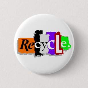 Recycle 2 Inch Round Button