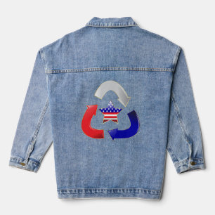 Recycle American Star Symbol Denim Jacket