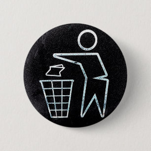 Recycle and Don't Litter 2 Inch Round Button