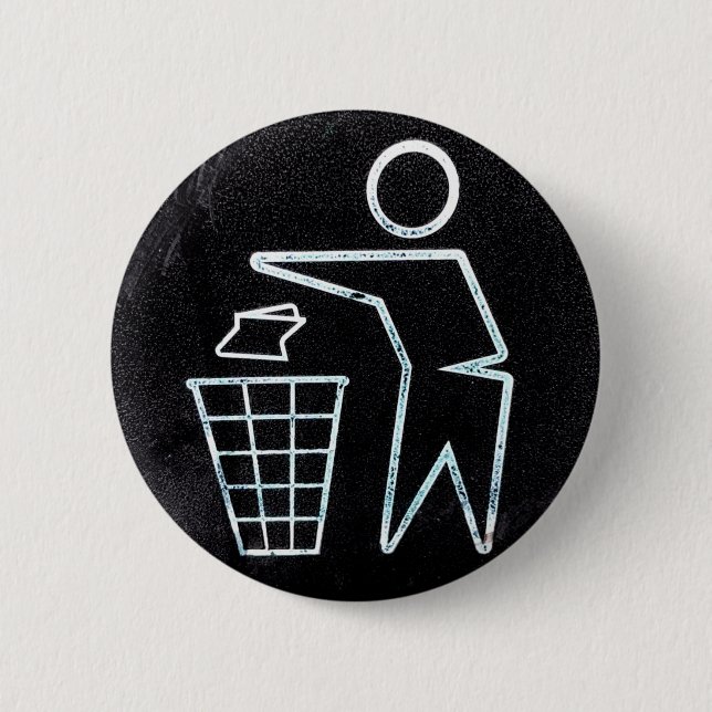 Recycle and Don't Litter 2 Inch Round Button (Front)