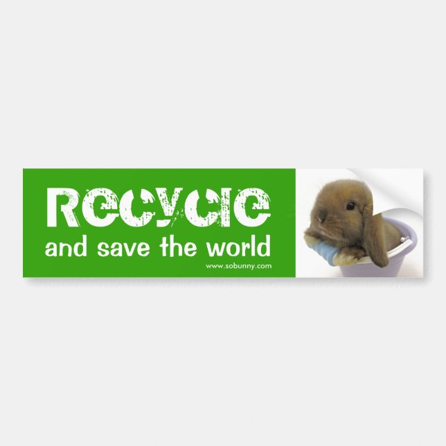 Recycle And Save The World - Bumper Sticker (Front)