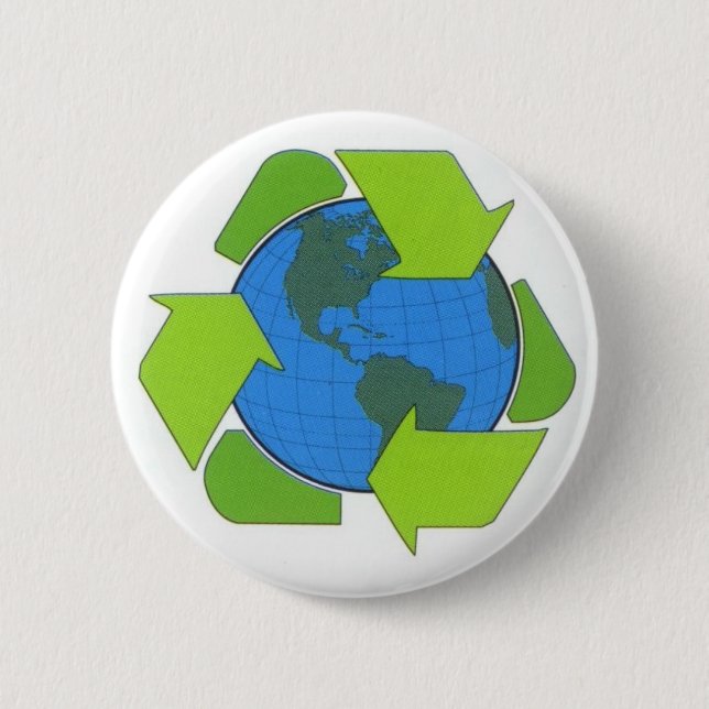 recycle earth 2 inch round button (Front)