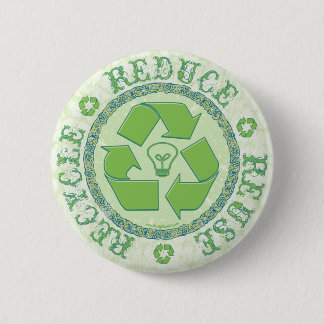 Recycle Earth Day Gear 2 Inch Round Button