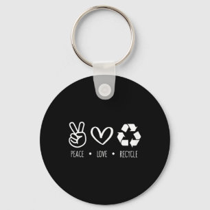 Recycle Earth Day Teacher Teens Recycling Peace Lo Keychain